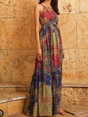 chinese dress ladies Elisha Tiered High-Low Maxi Dress main image 1